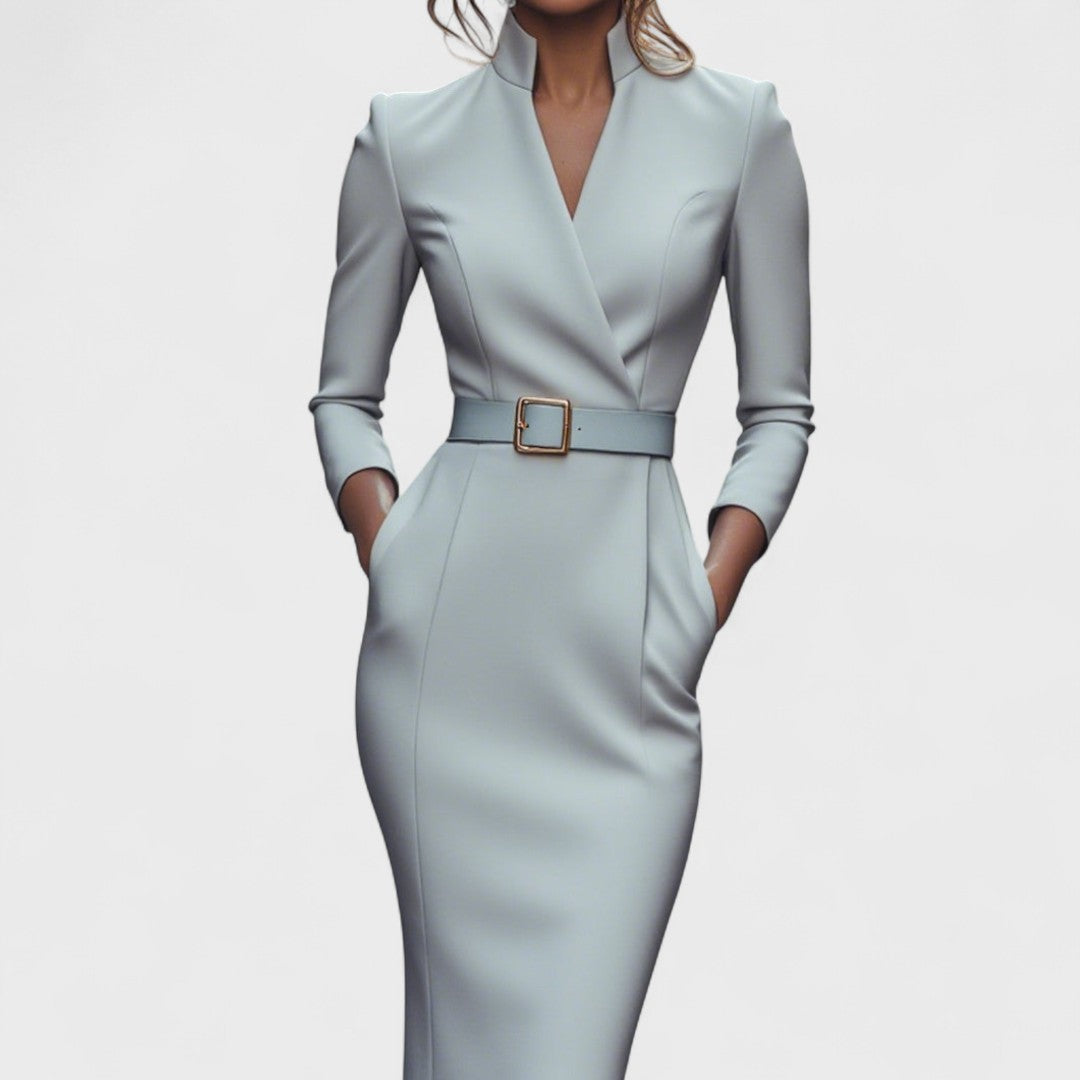 Lunori™ | Mandarin Luxe – Maxi šaty s páskem