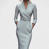 Lunori™ | Mandarin Luxe – Maxi šaty s páskem