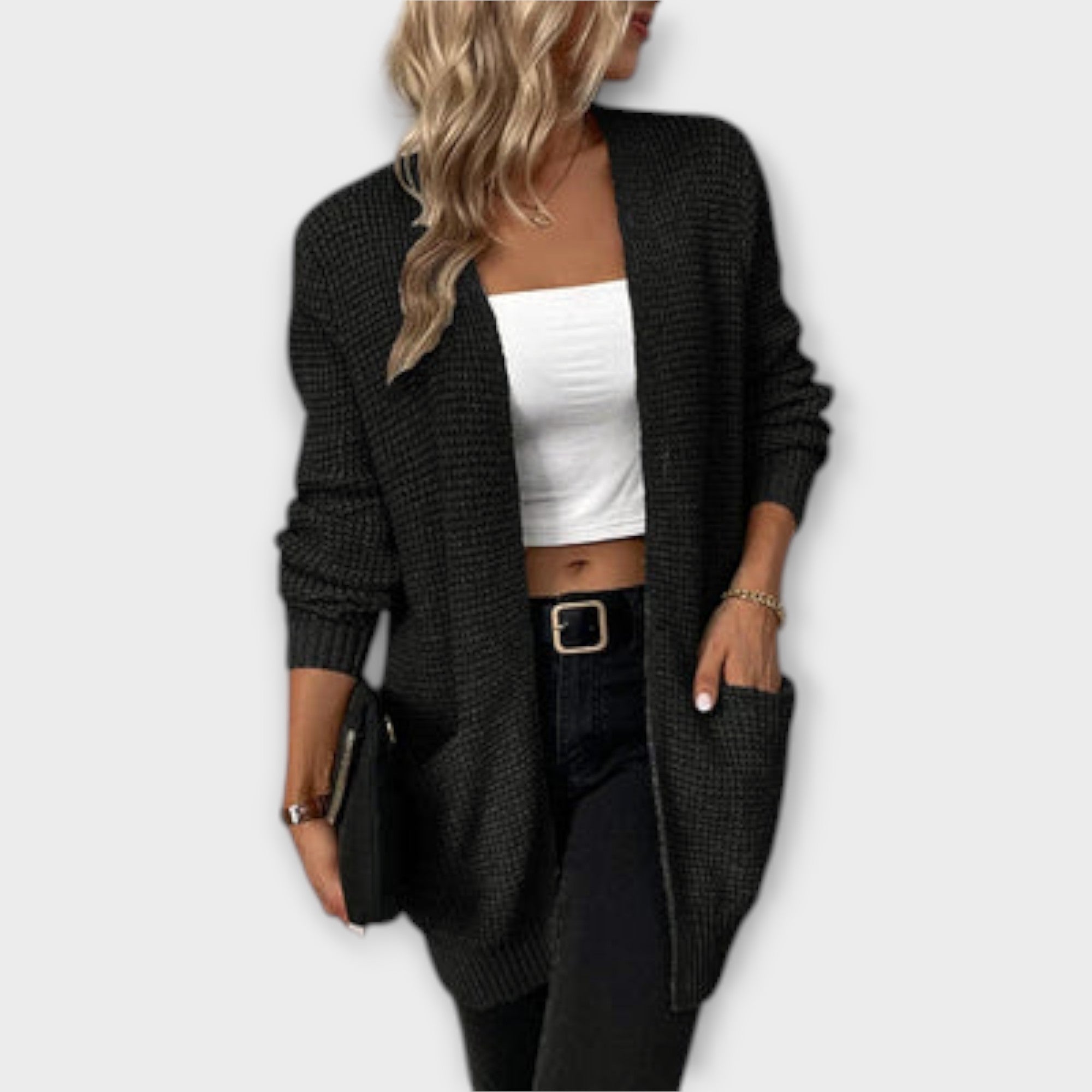 Casual pletený cardigan s kapsami