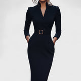 Lunori™ | Mandarin Luxe – Maxi šaty s páskem